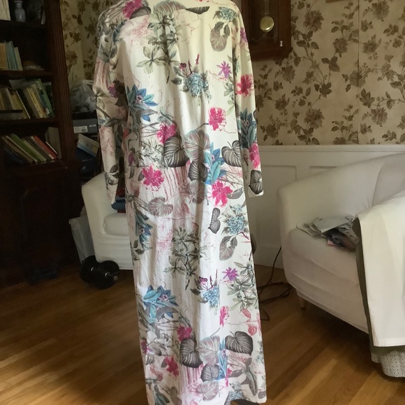 Women Floral Cotton Blend Button Down Maxi Shirt Dress Size L - Picture 5 of 6
